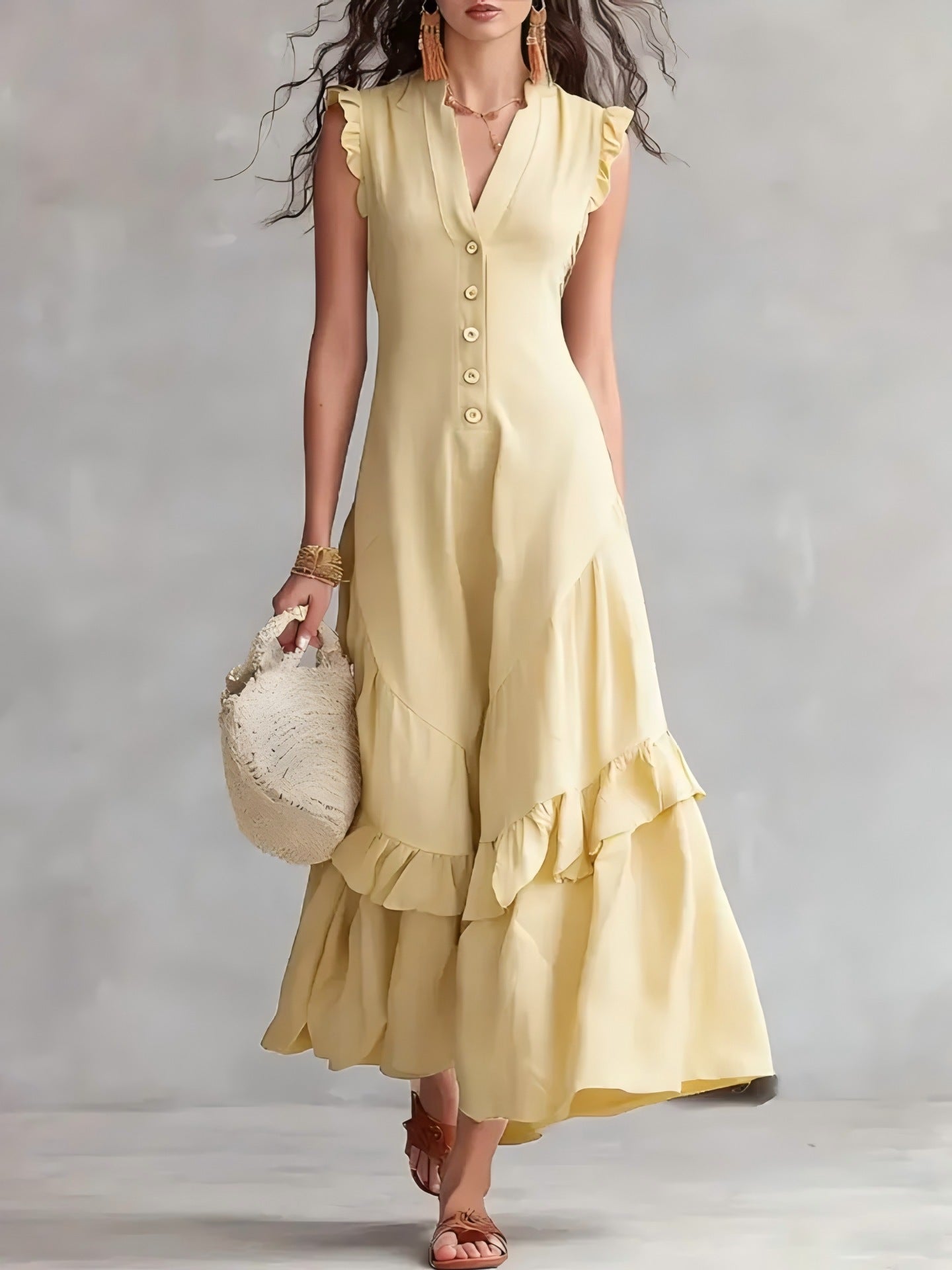 Corset Pleated Gown – Sheer Overlay Maxi with Sculpted Bodice