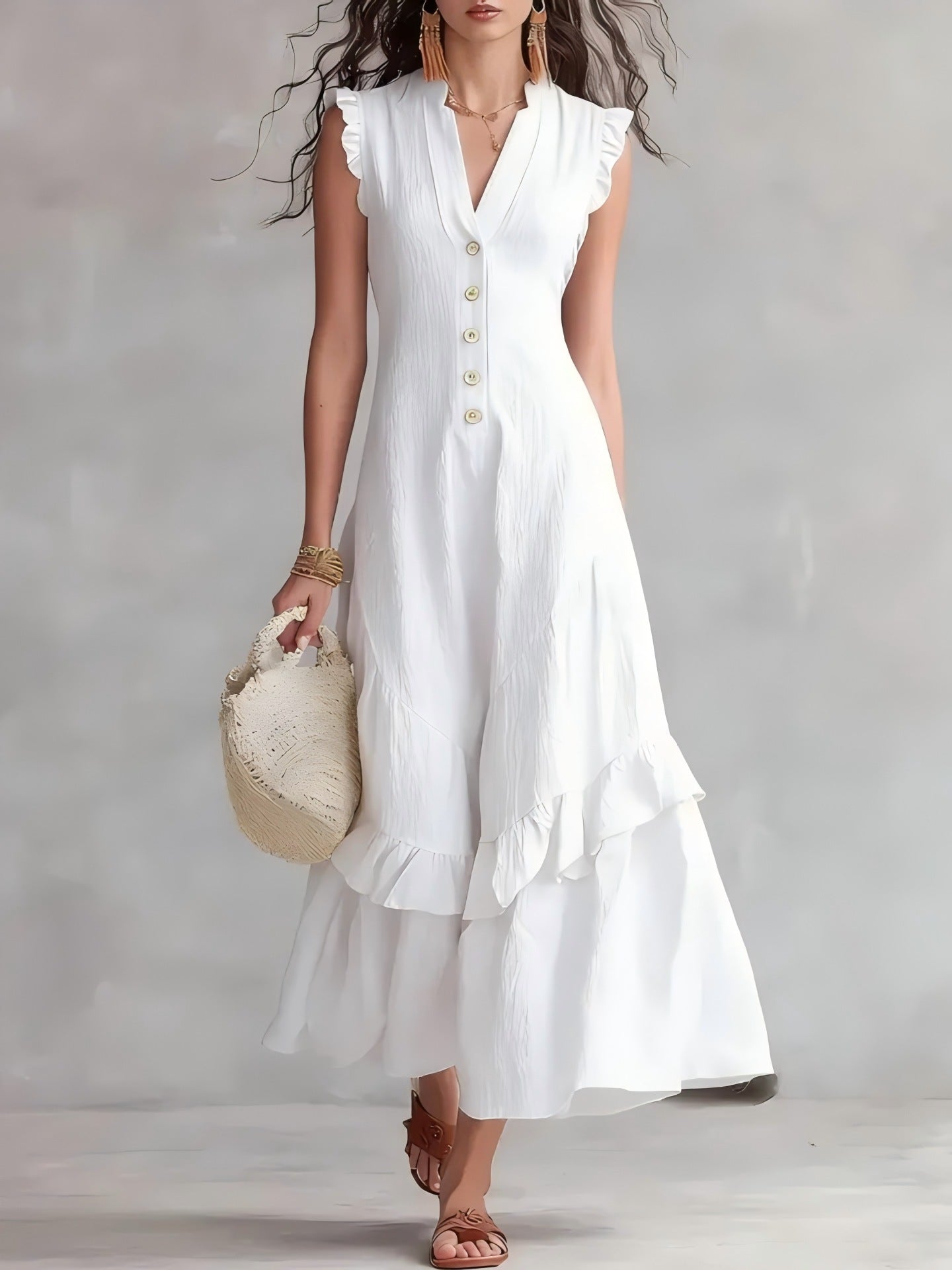 Corset Pleated Gown – Sheer Overlay Maxi with Sculpted Bodice