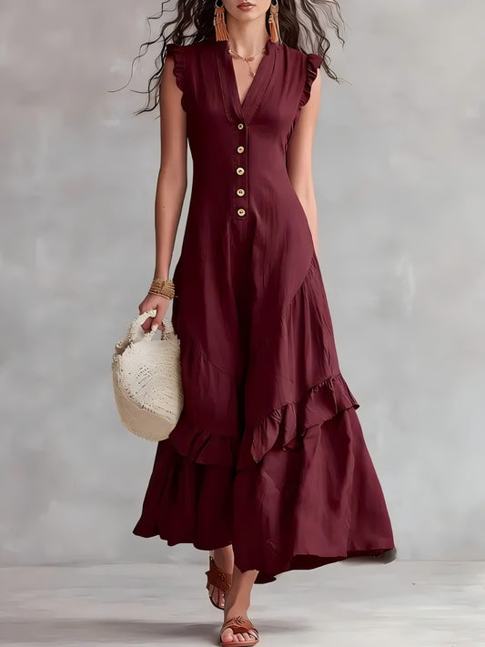 Corset Pleated Gown – Sheer Overlay Maxi with Sculpted Bodice