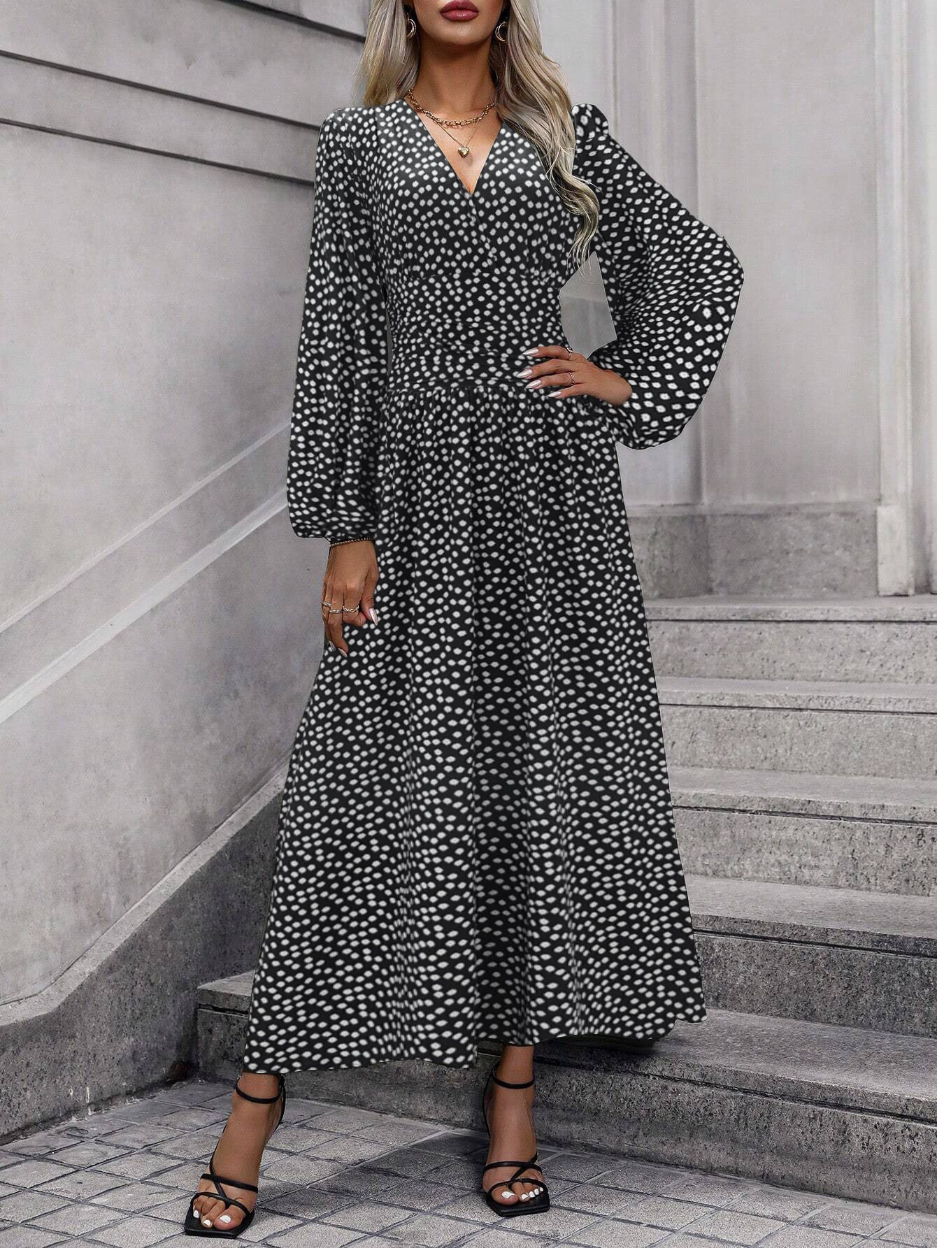 Sheer Cape Mini Dress – Floor-Length Split Sleeve Evening Gown