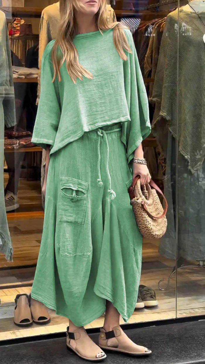 Draped Two Piece Short Set