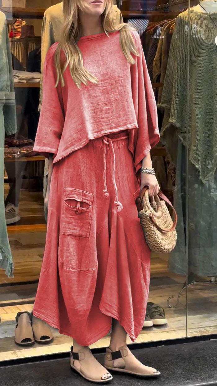 Draped Two Piece Short Set