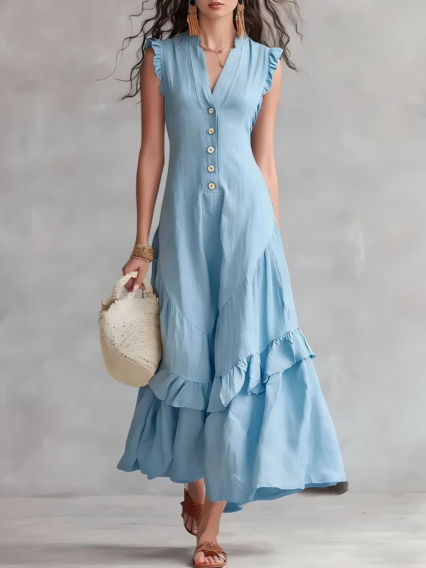 Corset Pleated Gown – Sheer Overlay Maxi with Sculpted Bodice