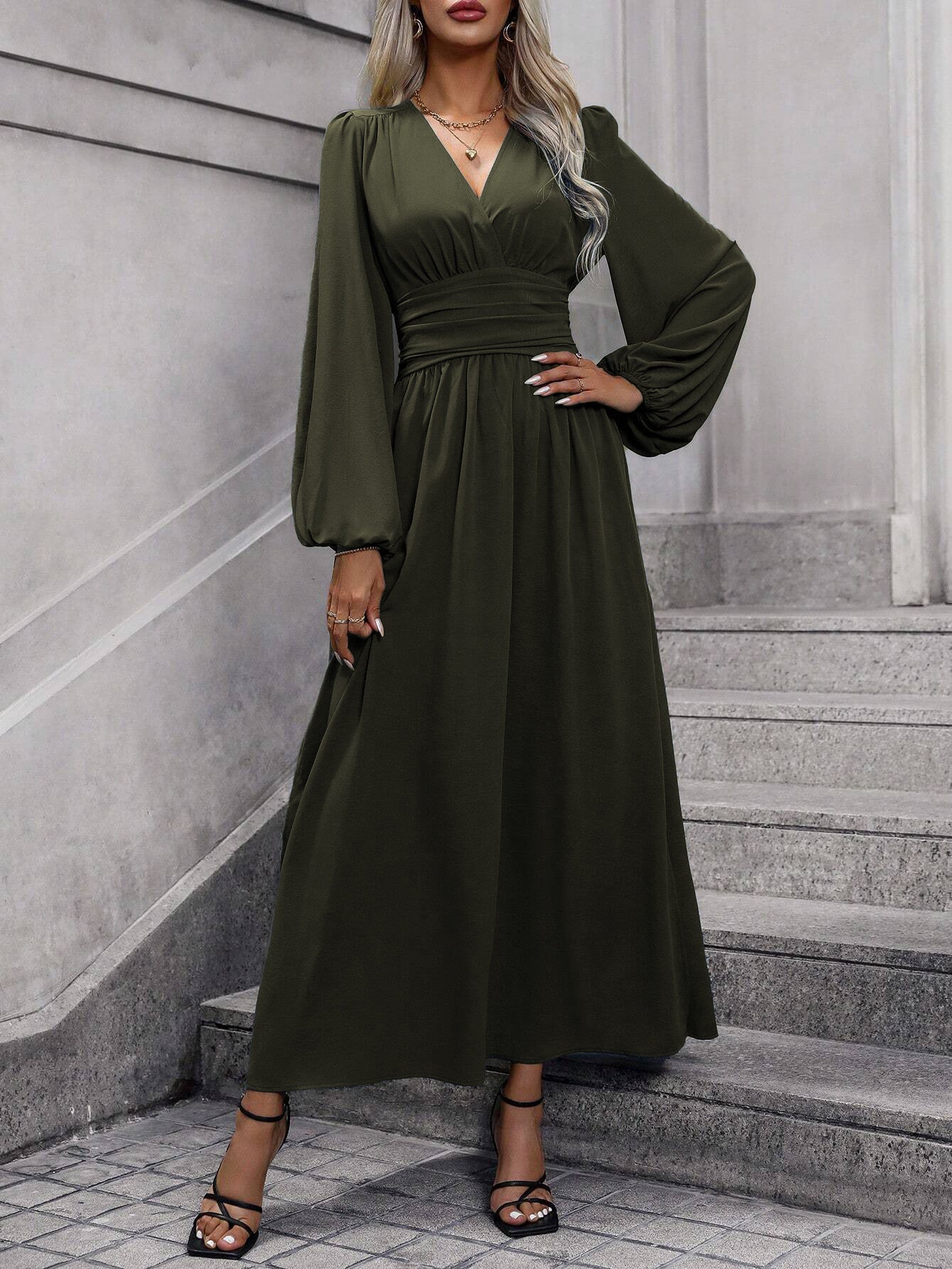 Sheer Cape Mini Dress – Floor-Length Split Sleeve Evening Gown
