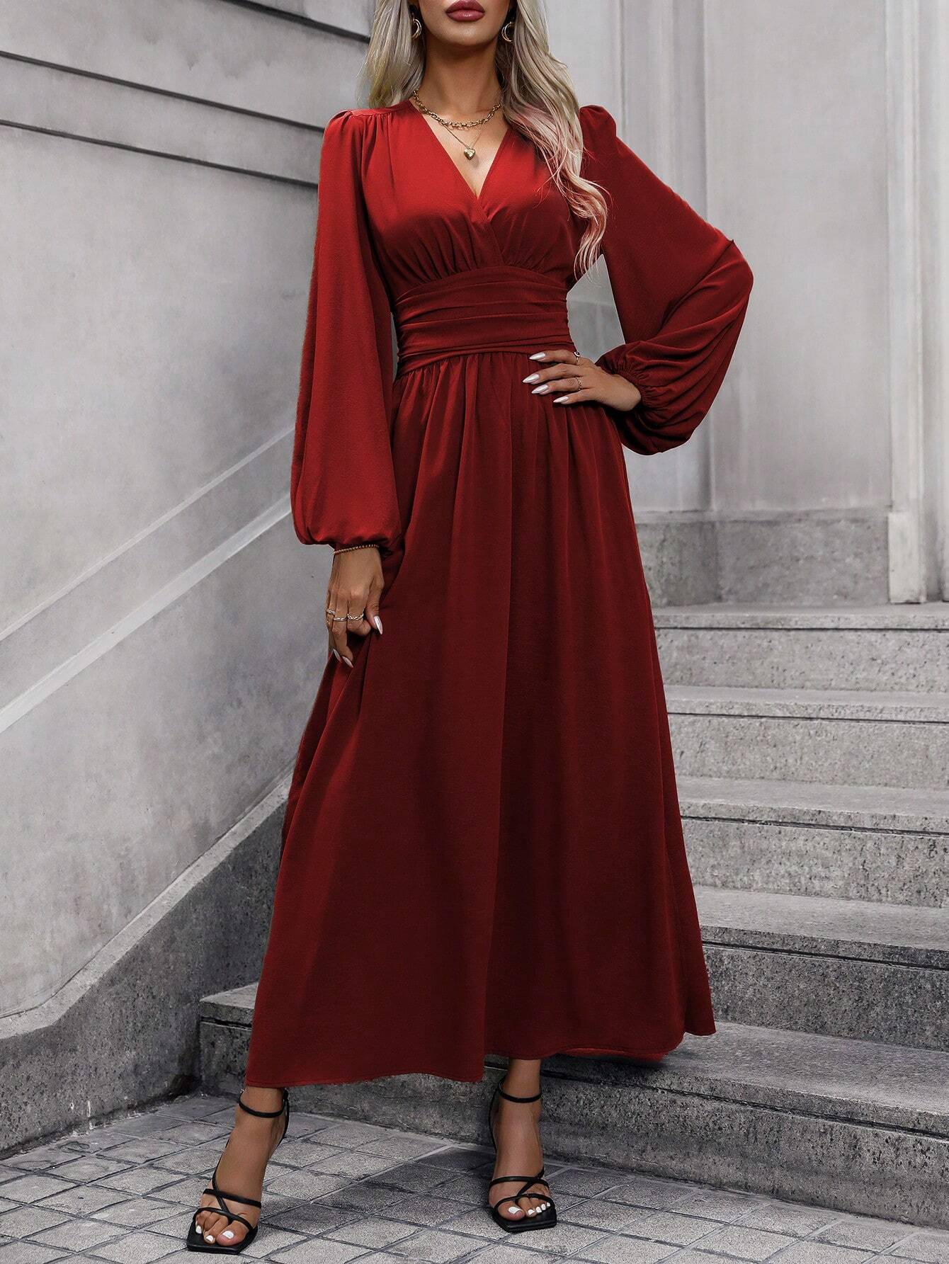 Sheer Cape Mini Dress – Floor-Length Split Sleeve Evening Gown