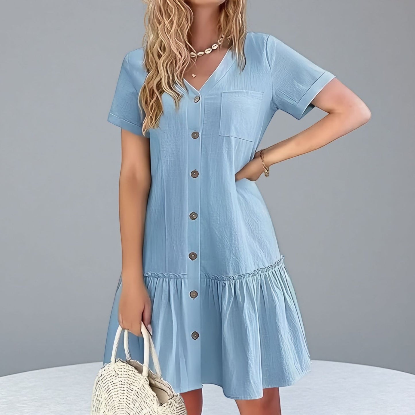 Asymmetric Draped Midi Dress