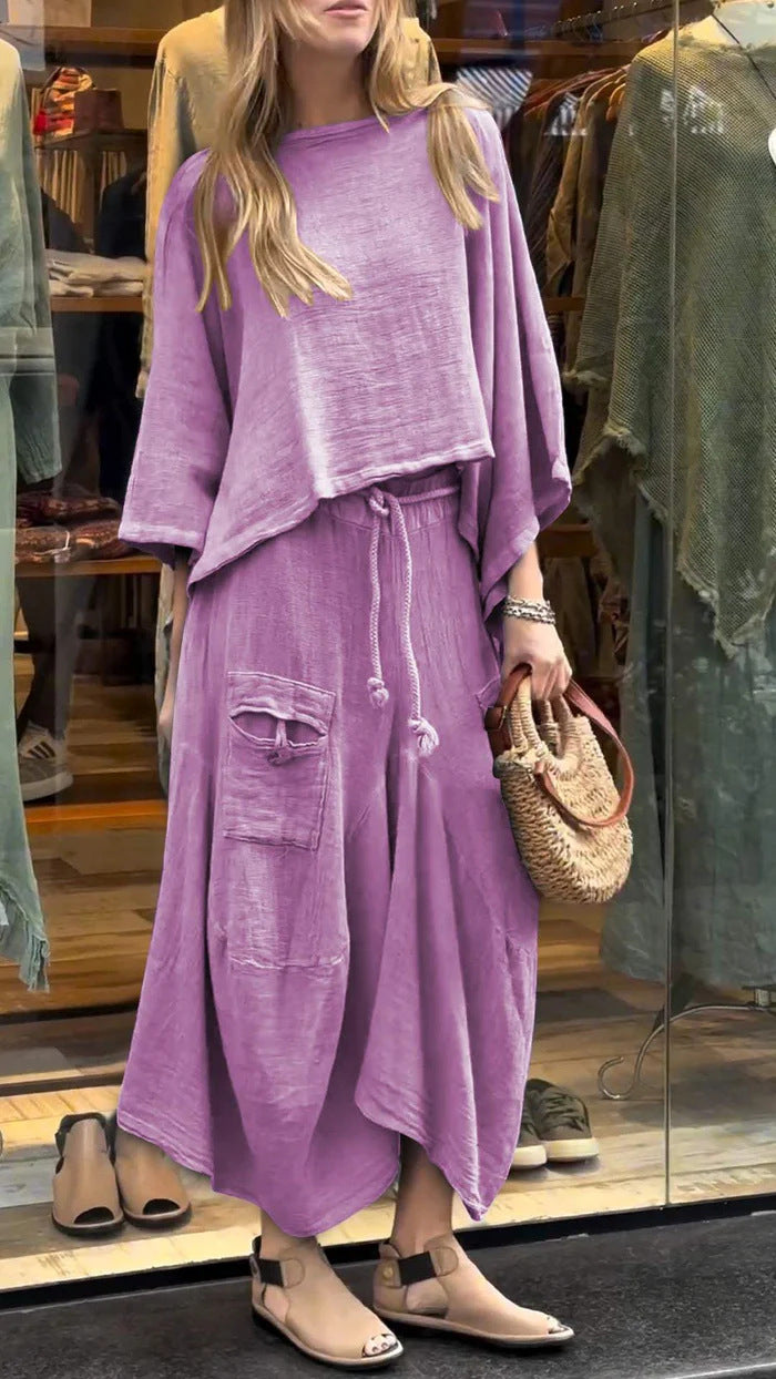 Draped Two Piece Short Set