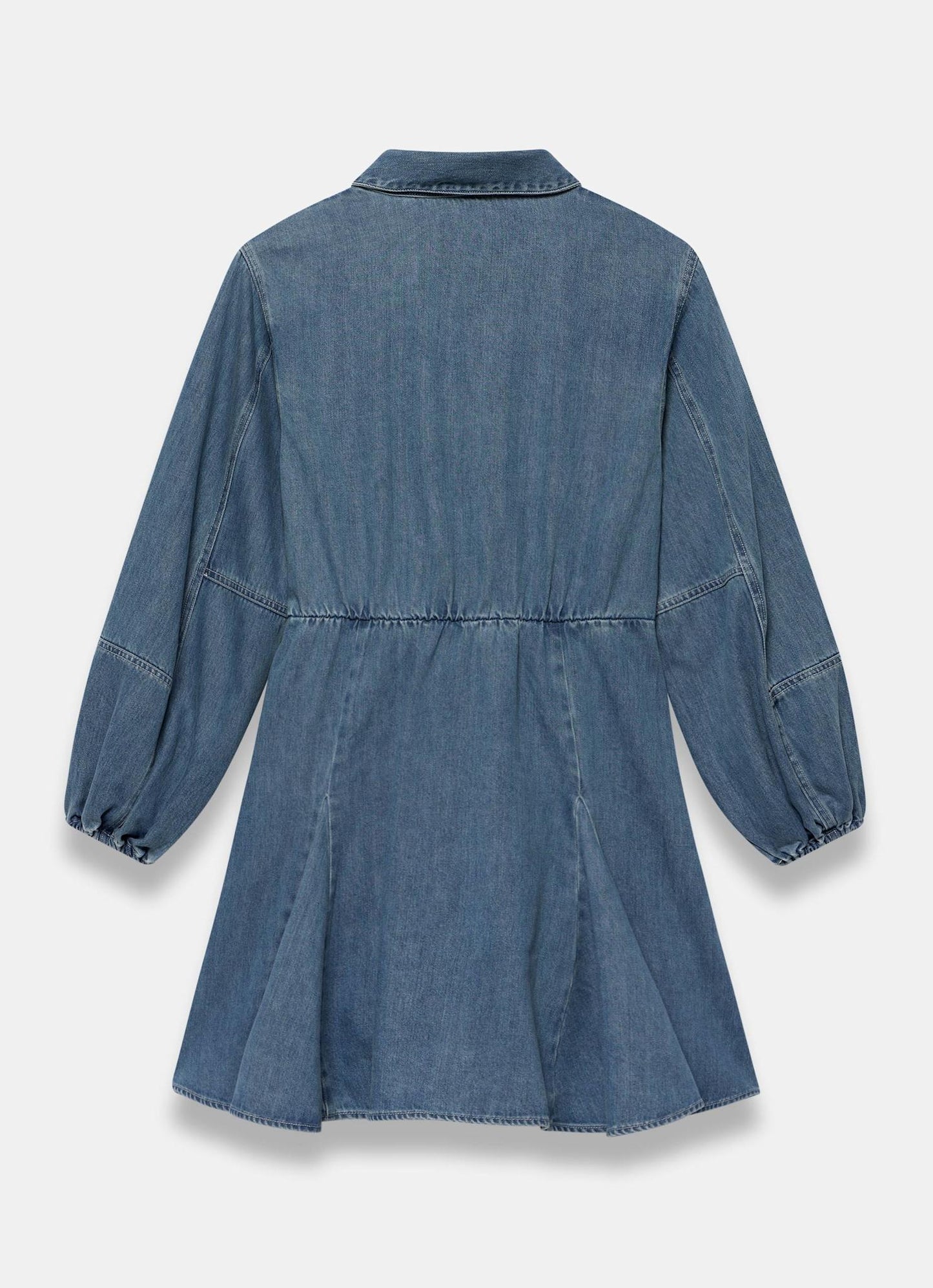 Mid Indigo Denim Mini Shirt Dress