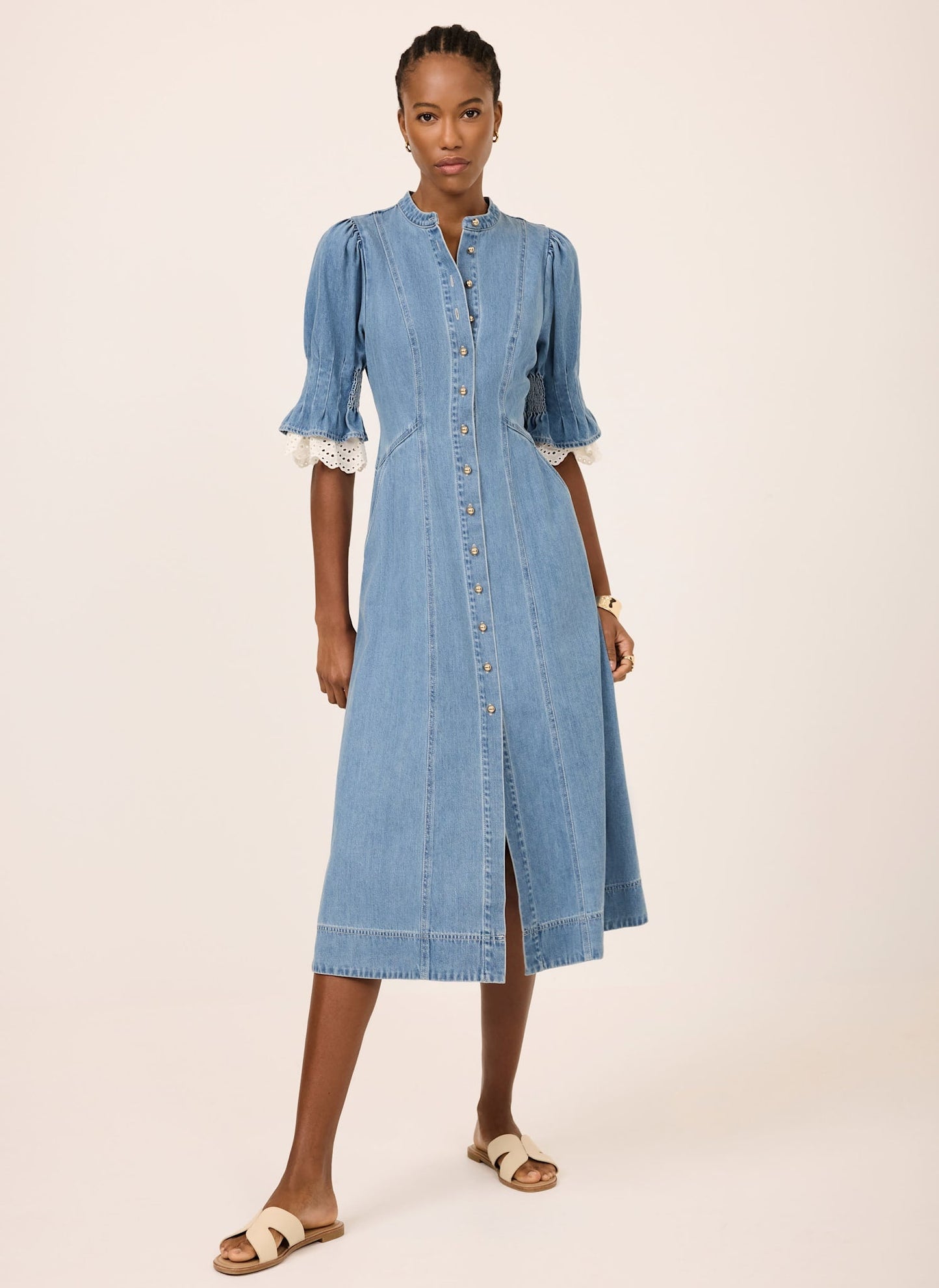 Mid Indigo Denim Midi Dress