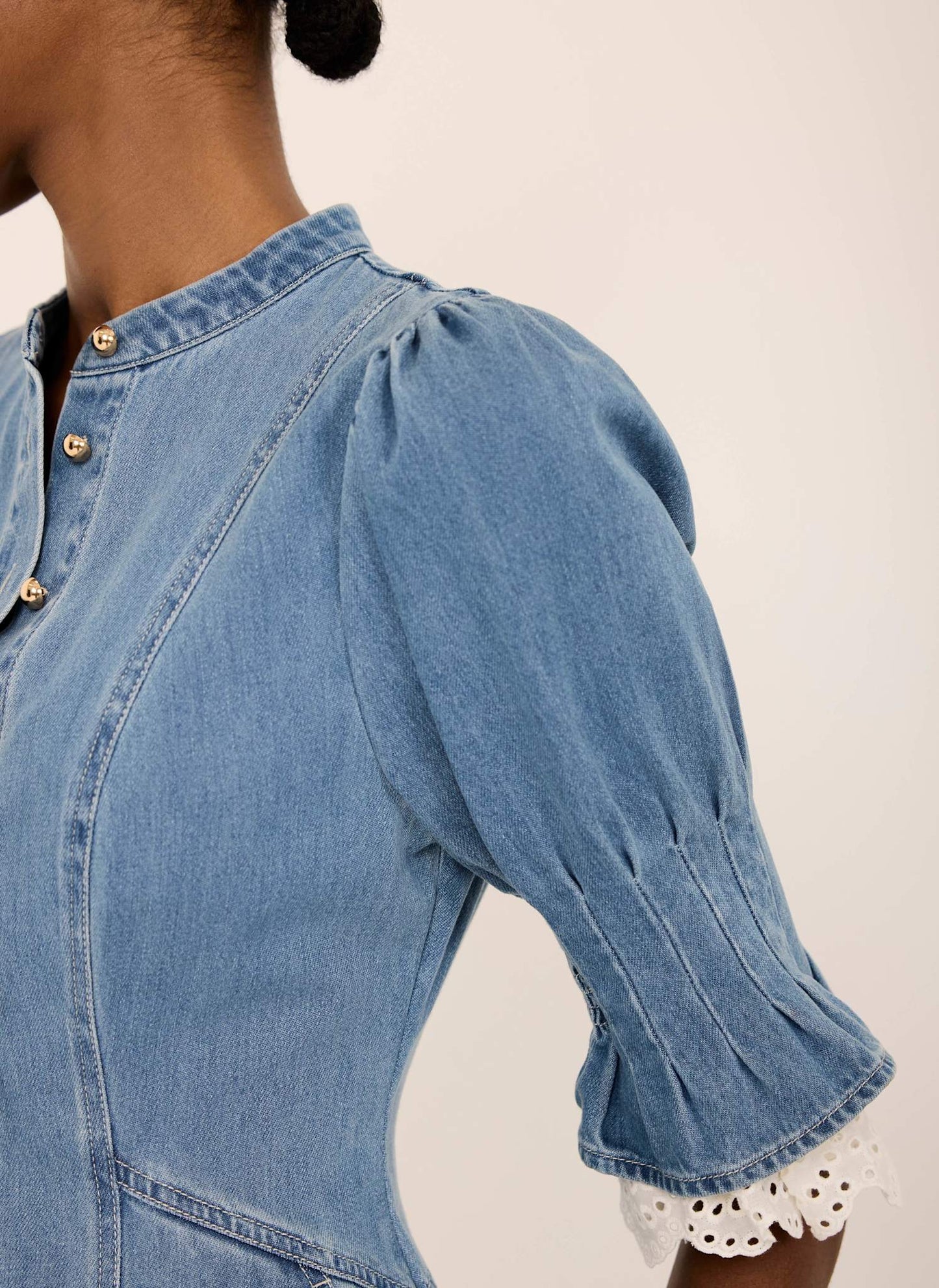 Mid Indigo Denim Midi Dress