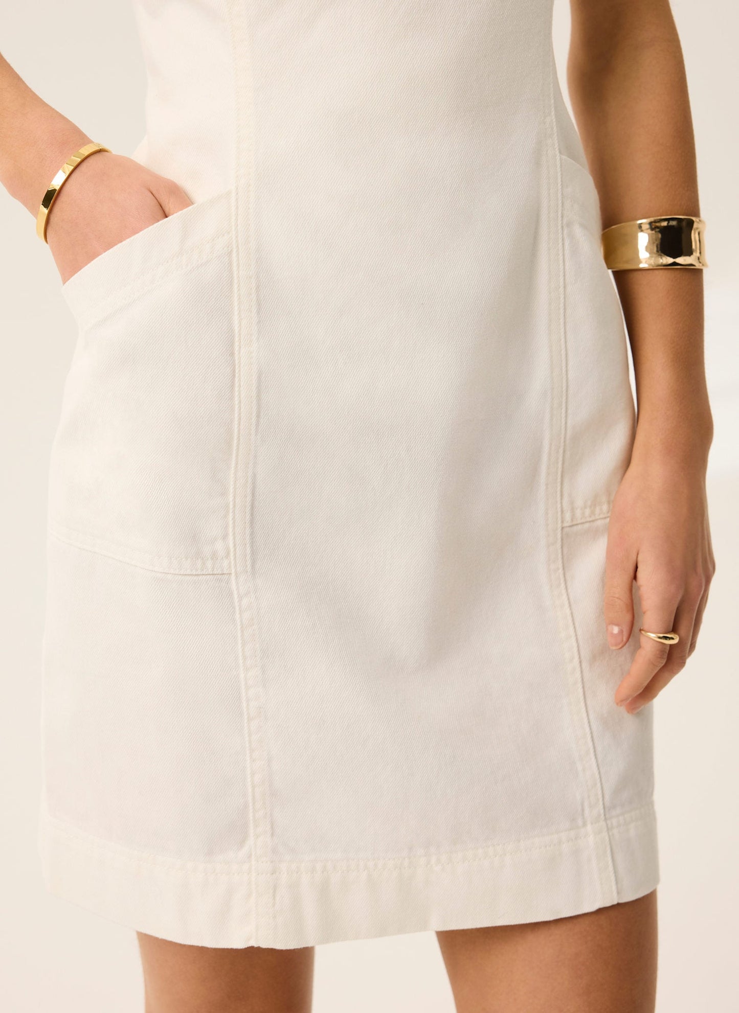 White Denim Mini Dress